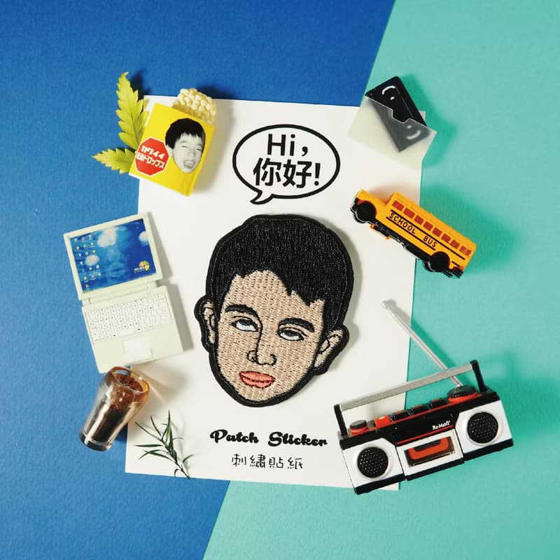 刺繡貼紙-小男白眼