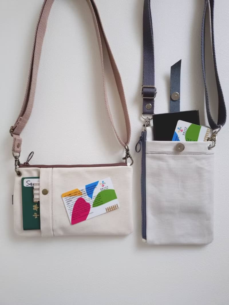 【FPH/3Way手機包(可直可橫)】純色 中性 灰白 胚白 日本帆布先染