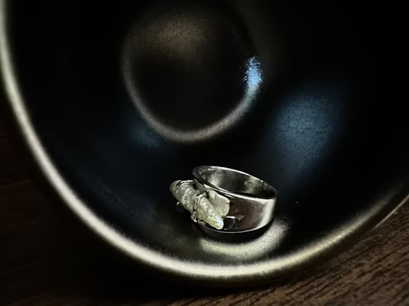 手工飾品—巴洛克珍珠純銀戒指 925純銀 天然不規則形珍珠 珍珠戒