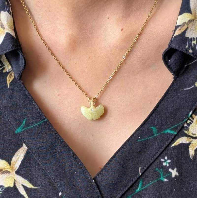 【預購】會溶解的書本禮物 / 項鍊 / 銀杏 / 不鏽鋼