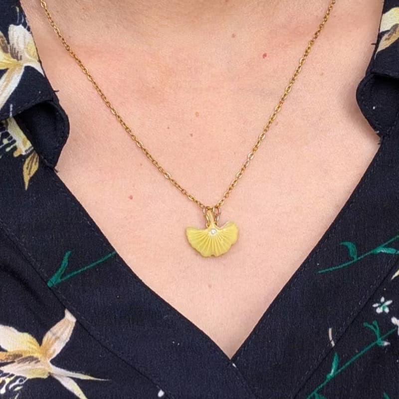 【預購】會溶解的書本禮物 / 項鍊 / 銀杏 / 不鏽鋼