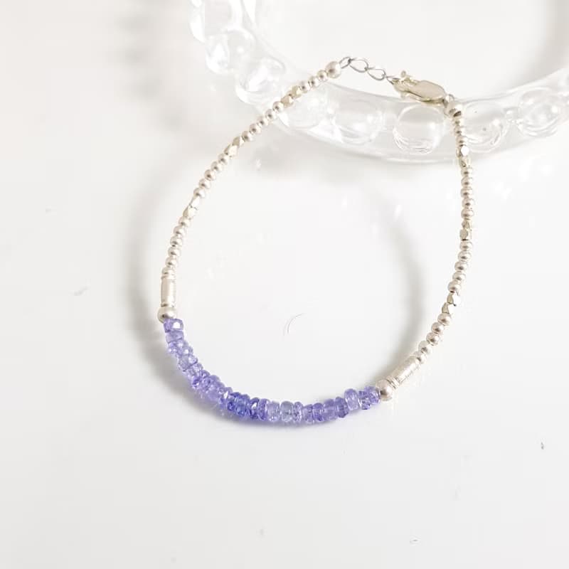 永恆~丹泉石純銀手鍊(十二月的誕生石)