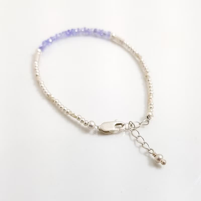 永恆~丹泉石純銀手鍊(十二月的誕生石)