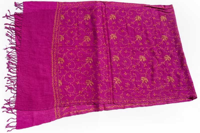 喀什米爾Cashmere/羊絨圍巾/純羊毛圍巾披巾/戒指絨披肩-刺繡花朵