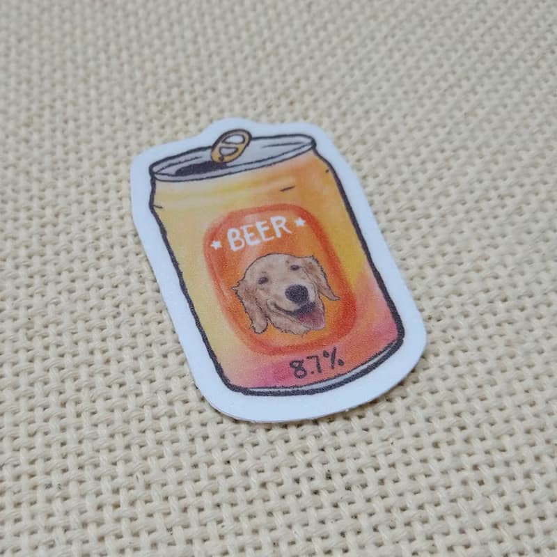 黃金獵犬啤酒-防水車貼-行李箱貼紙_防水貼紙