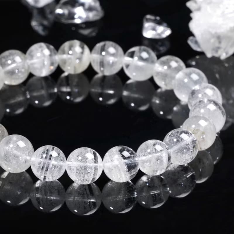 一圖一物 | #604 9.5mm 千層白幽靈水晶手鍊 異象水晶 淨化磁場