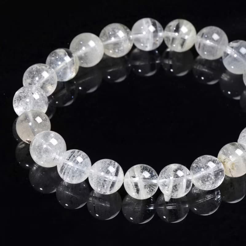 一圖一物 | #604 9.5mm 千層白幽靈水晶手鍊 異象水晶 淨化磁場