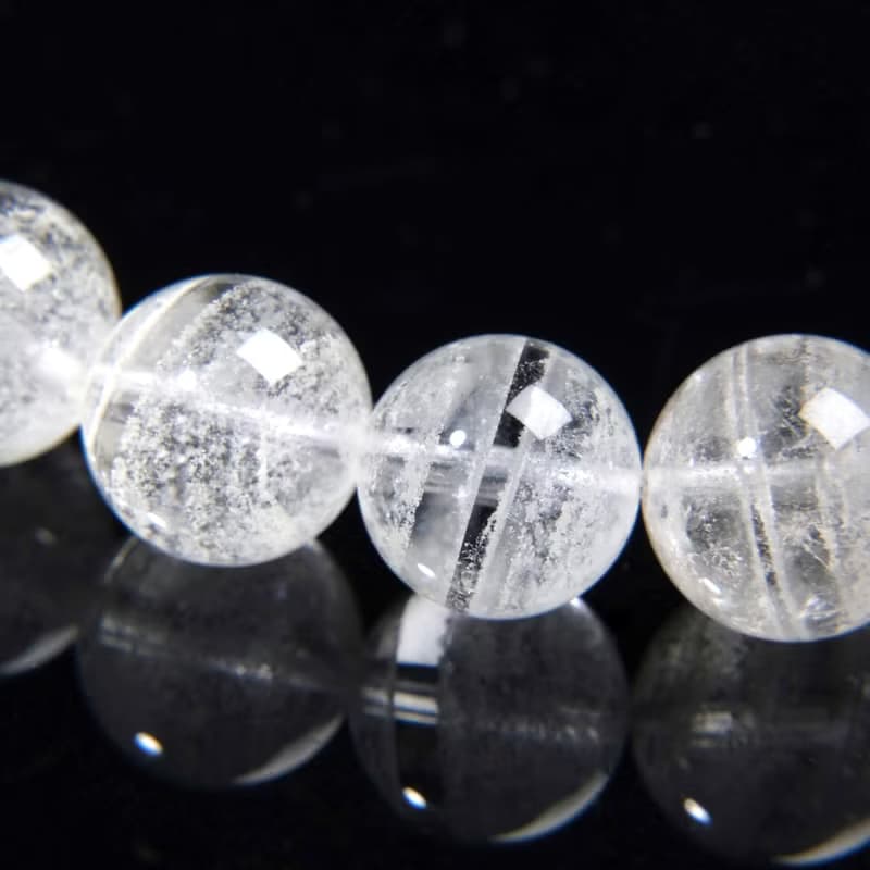 一圖一物 | #604 9.5mm 千層白幽靈水晶手鍊 異象水晶 淨化磁場