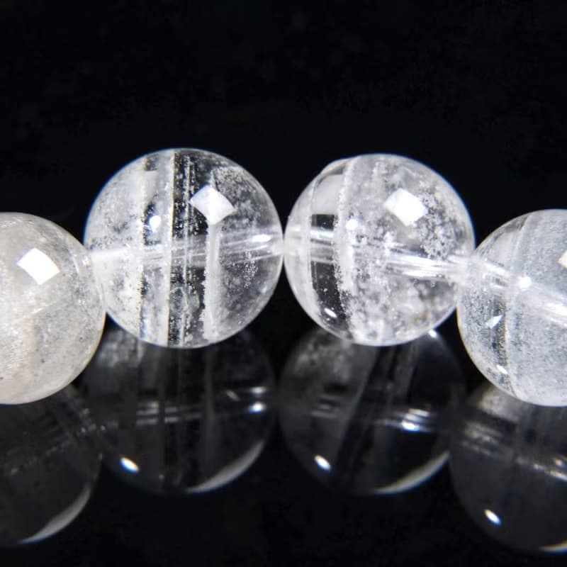 一圖一物 | #604 9.5mm 千層白幽靈水晶手鍊 異象水晶 淨化磁場