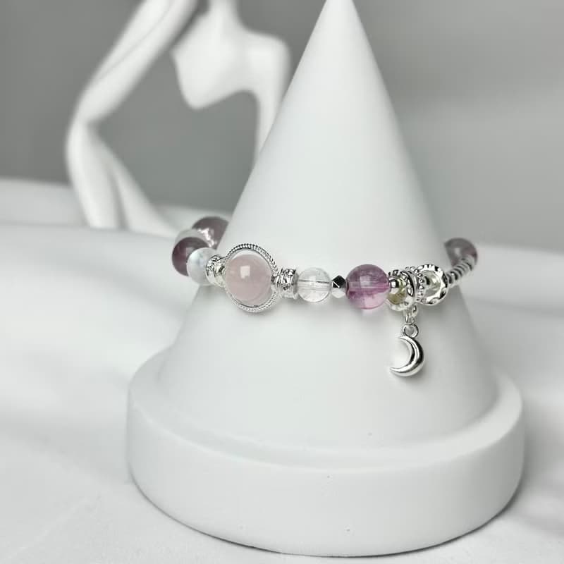 紫兔毛 粉晶 螢石 藍月光 白阿塞 / 異性桃花 /天然水晶 情人禮物