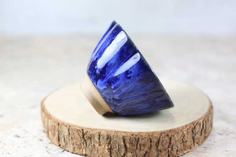 【母親節禮物】湛海 天目釉 花瓣茶杯 茶碗 鶯歌名家葉敏祥作品