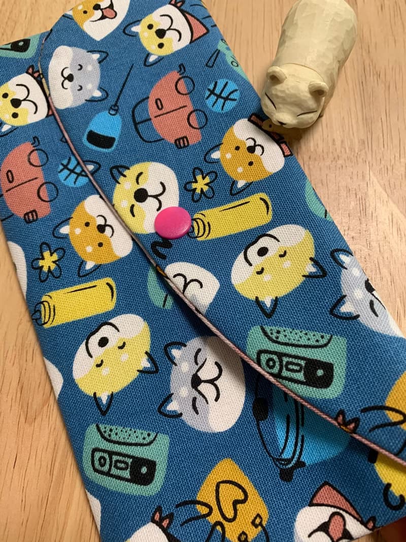 文青風優質萬用存摺袋 柴柴大頭貼 質感原胚 魅力藍 水豚君 禮物