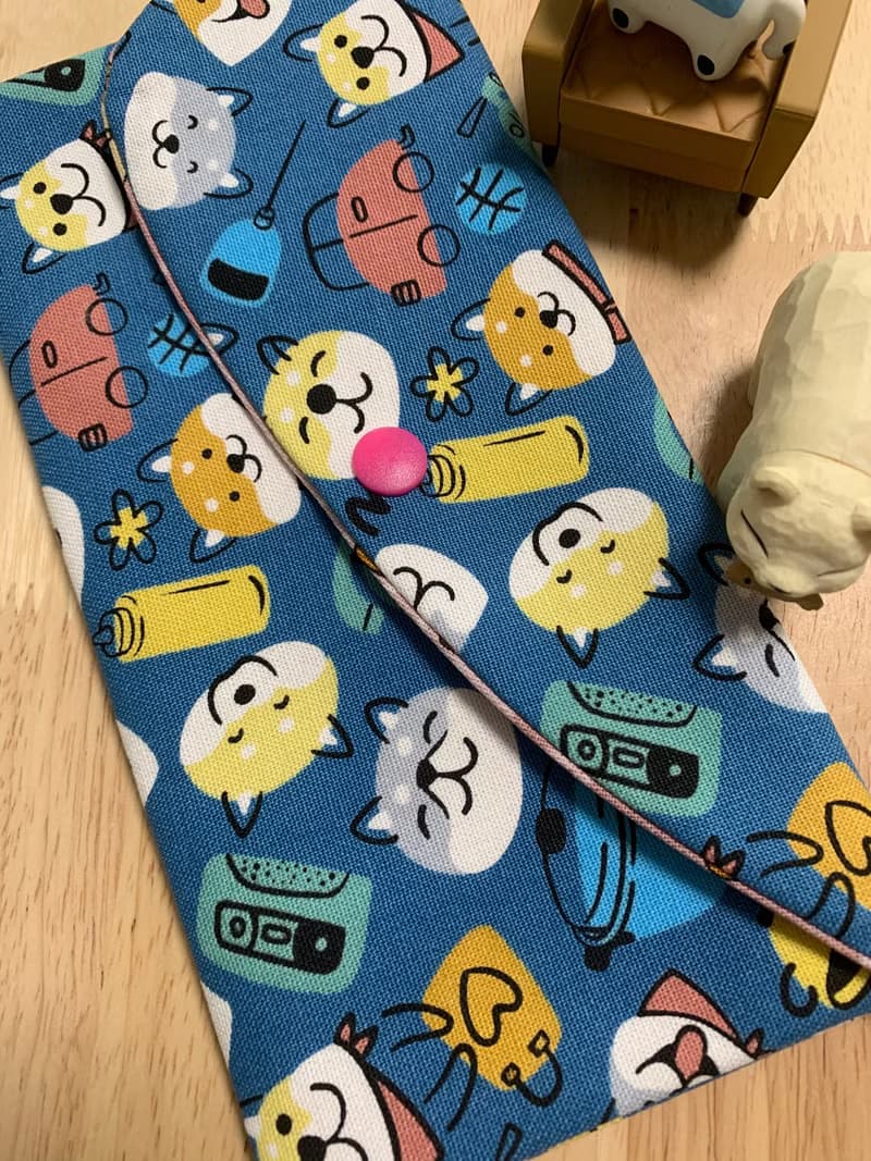 文青風優質萬用存摺袋 柴柴大頭貼 質感原胚 魅力藍 水豚君 禮物