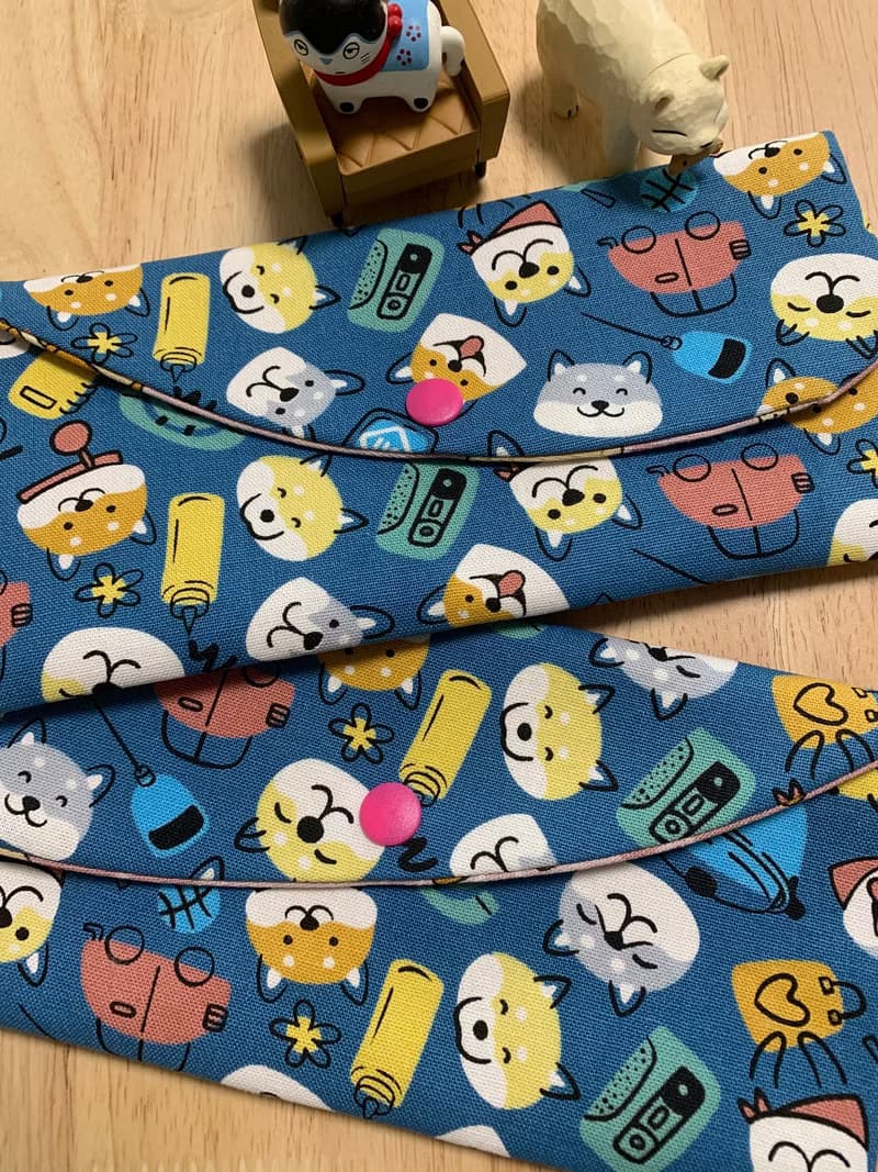 文青風優質萬用存摺袋 柴柴大頭貼 質感原胚 魅力藍 水豚君 禮物