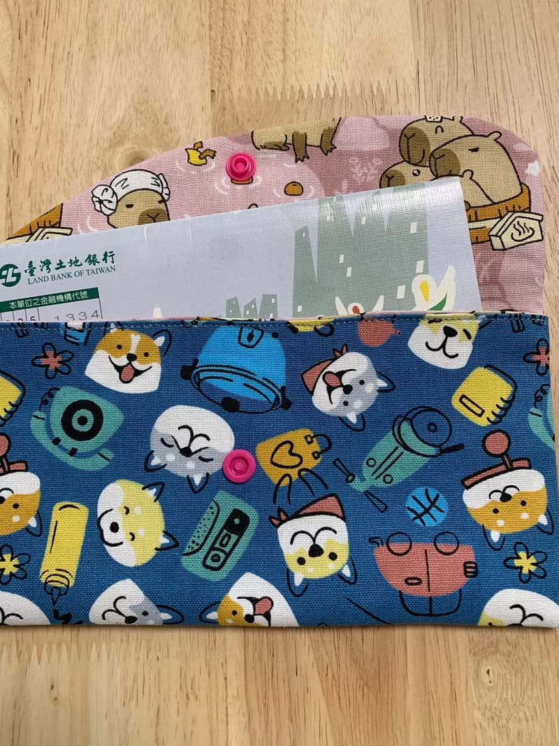 文青風優質萬用存摺袋 柴柴大頭貼 質感原胚 魅力藍 水豚君 禮物