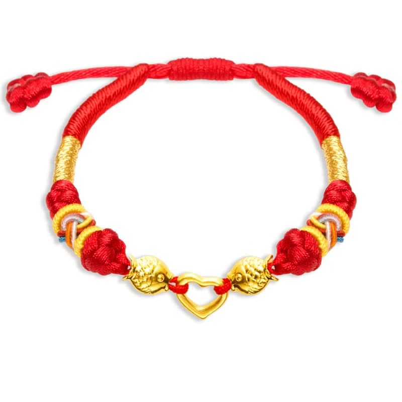 【童樂繪金飾】與愛同行 兒童紅繩手鍊 約重0.05錢 (彌月金飾)