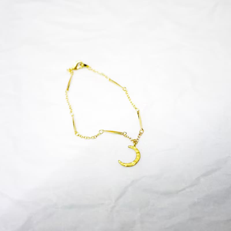 新月黃銅細緻手鍊