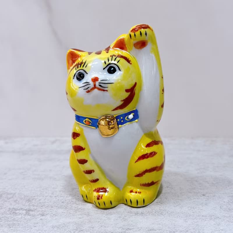 【虎彩聚福】日本九谷燒招財貓 | 虎紋 - 3號