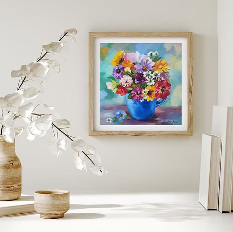 Wild Flowers Painting Flower Original Art Canvas Still life Oil Artwork Bouquet