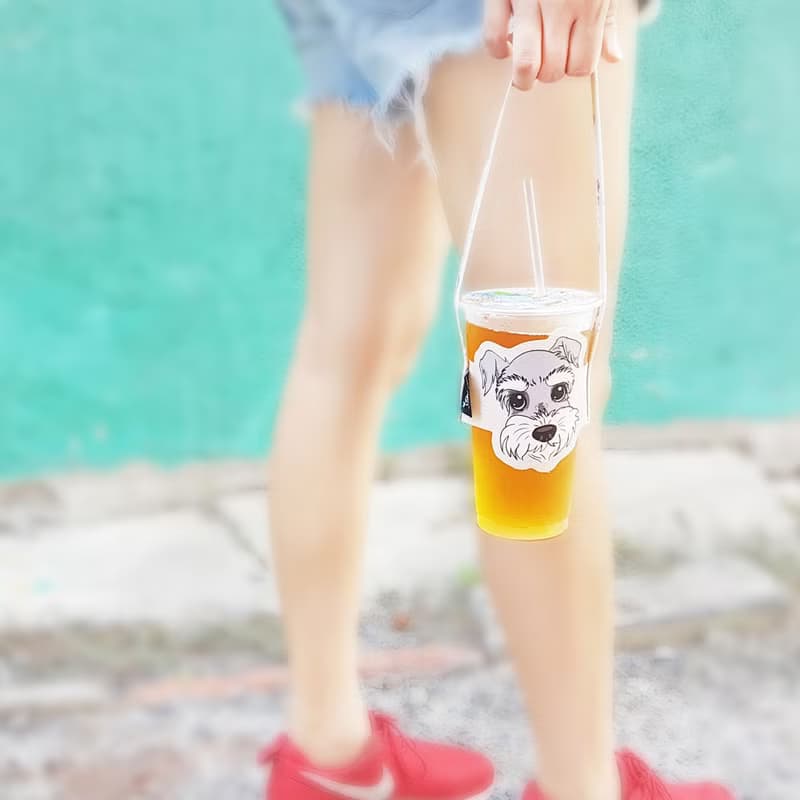 拉不拉多 2色 黃色/黑色 造型隨行飲料杯套提袋 飲料提袋