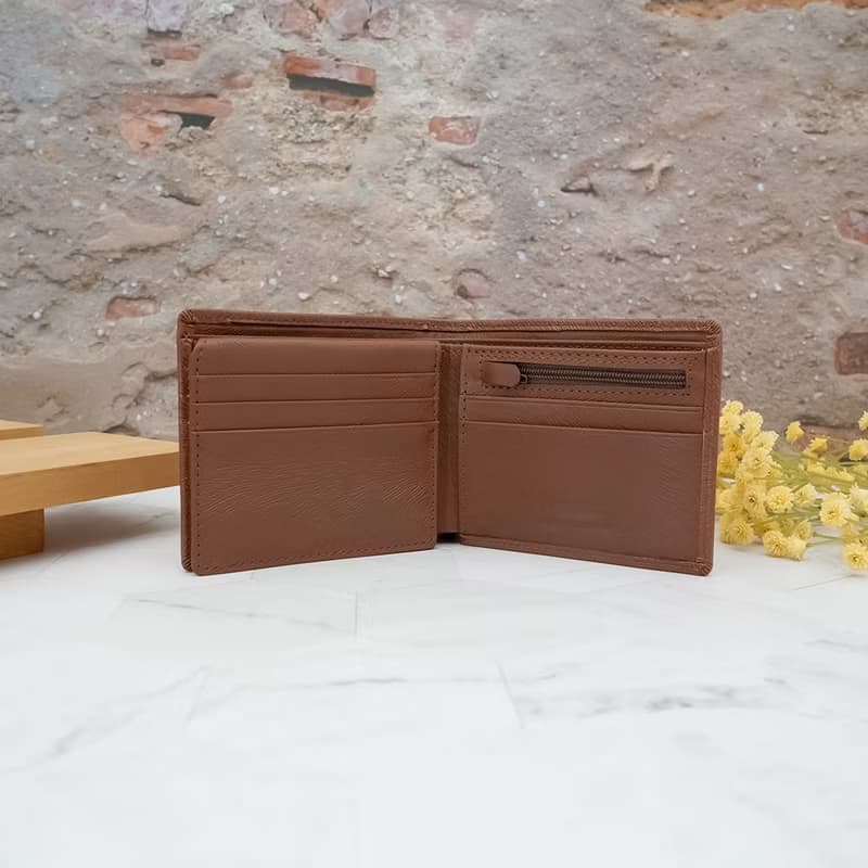 10卡1照-馬鬃紋-上下翻活頁牛皮短夾28801(棕色)