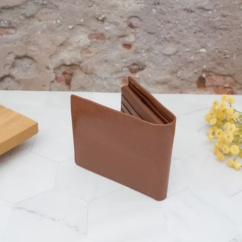 10卡1照-馬鬃紋-上下翻活頁牛皮短夾28801(棕色)