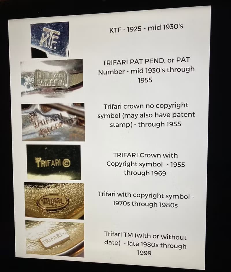 古董皇冠Crown Trifari銀色 刷紋放射海星圓形夾式耳環 c252