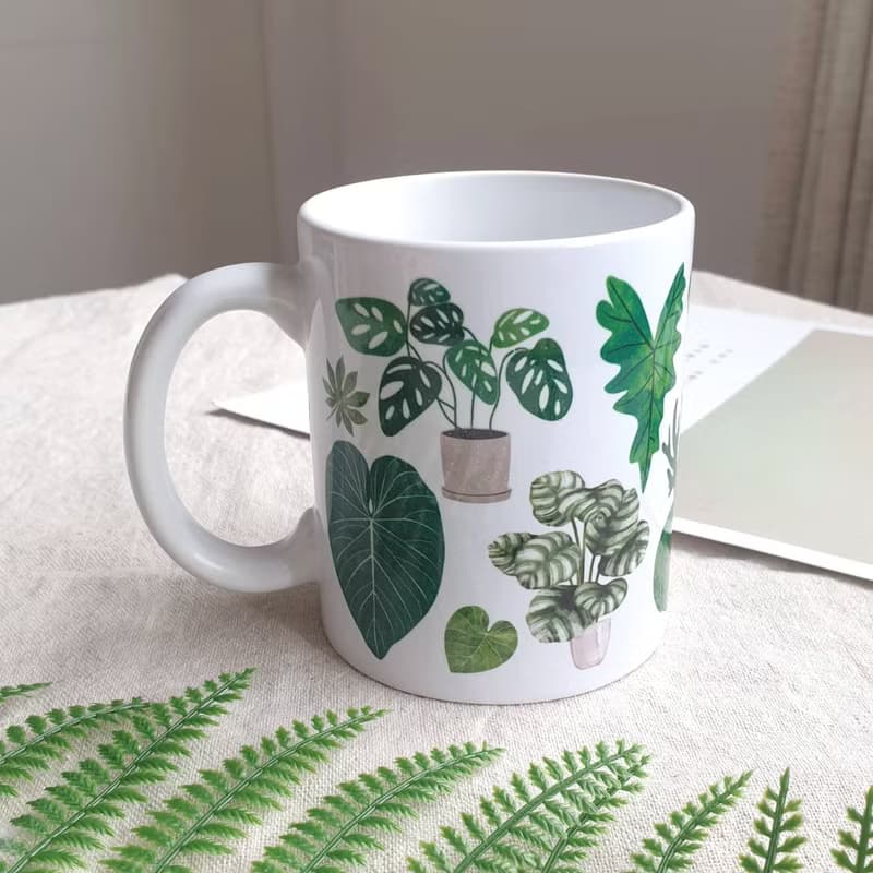 龜背芋 觀葉植物 馬克杯