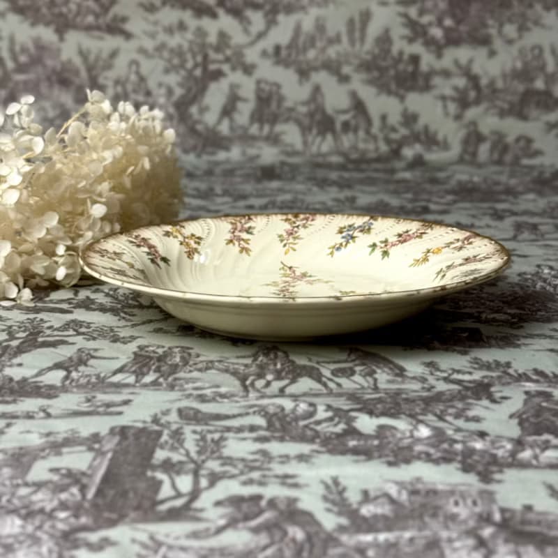 50744-絕美法國1880年代 Sarreguemines Louis XV 皇室貴族瓷盤