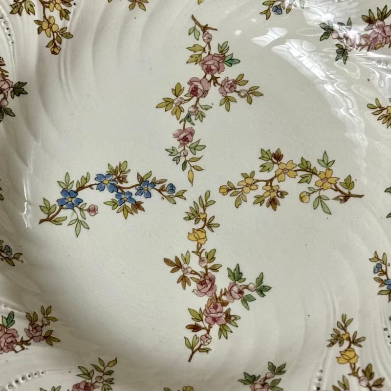 50744-絕美法國1880年代 Sarreguemines Louis XV 皇室貴族瓷盤