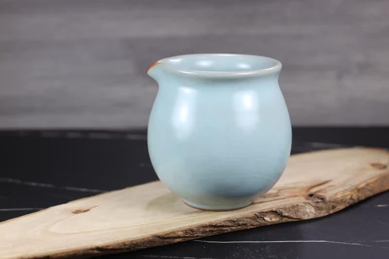 【送禮好物】360~400ml 汝窯無把 手拉坯 咖啡下壺 茶海 公道杯