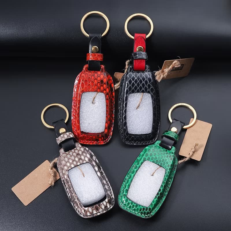 【瘋匠訂制】汽車鑰匙包套 For Benz奔馳 進口芒蛇眼鏡蛇鱷魚皮