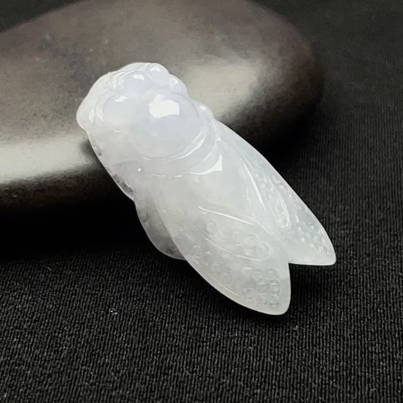 冰種翡翠蟬 | 天然緬甸玉翡翠A貨