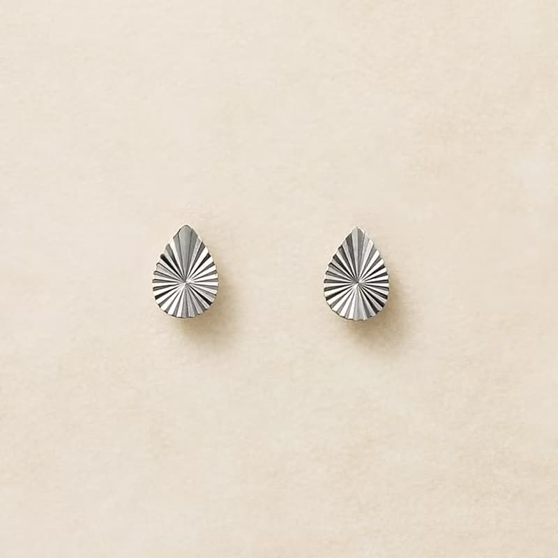 【Second Earrings】 鉑金輻射線露珠耳環
