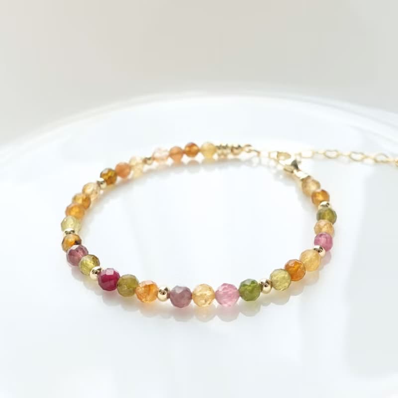 糖果碧璽 能量電氣石 招財黃色系 能量手串 手鍊 禮物 一物一圖