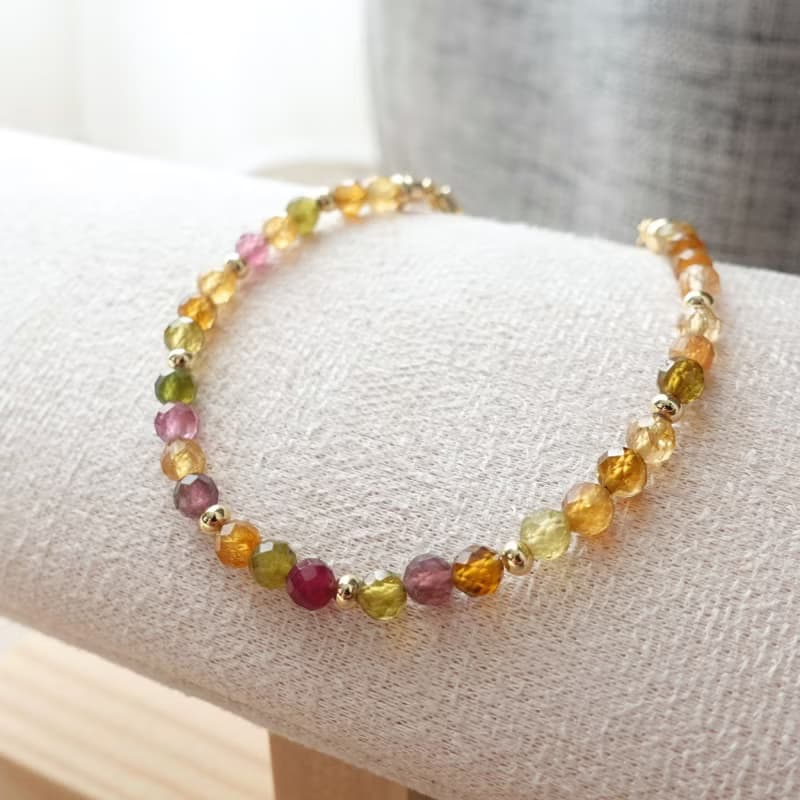 糖果碧璽 能量電氣石 招財黃色系 能量手串 手鍊 禮物 一物一圖