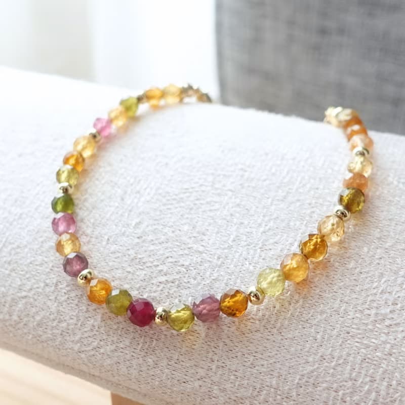 糖果碧璽 能量電氣石 招財黃色系 能量手串 手鍊 禮物 一物一圖