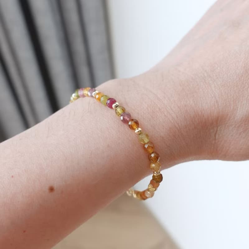 糖果碧璽 能量電氣石 招財黃色系 能量手串 手鍊 禮物 一物一圖