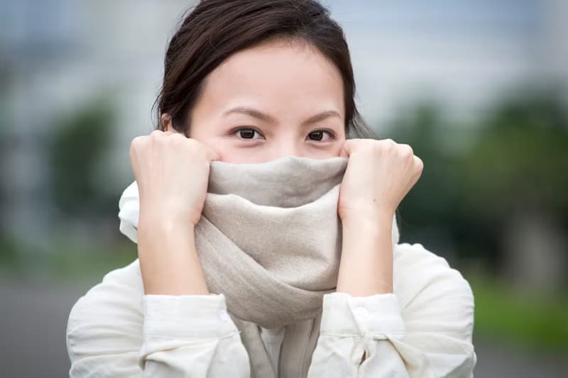 杏色 成人圍脖 微涼春秋薄款 保加利亞純棉紡織布料 / 圍巾