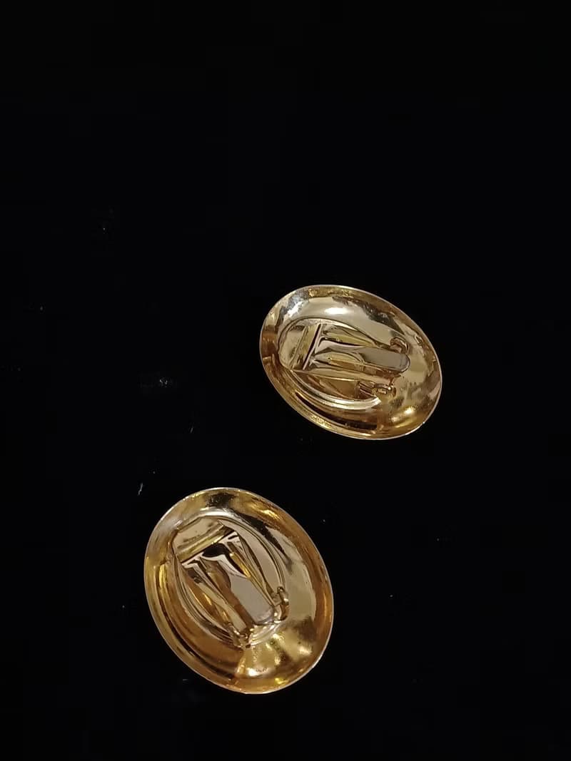 vintage jewelry  清麗海底配色半球形夾式耳環
