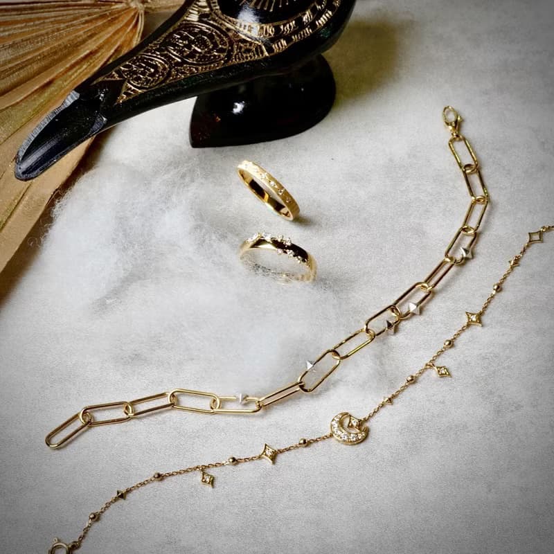 18K彎彎月亮鑽石手鏈