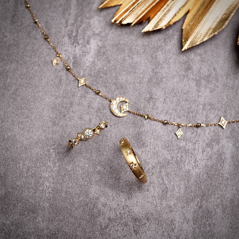 18K彎彎月亮鑽石手鏈