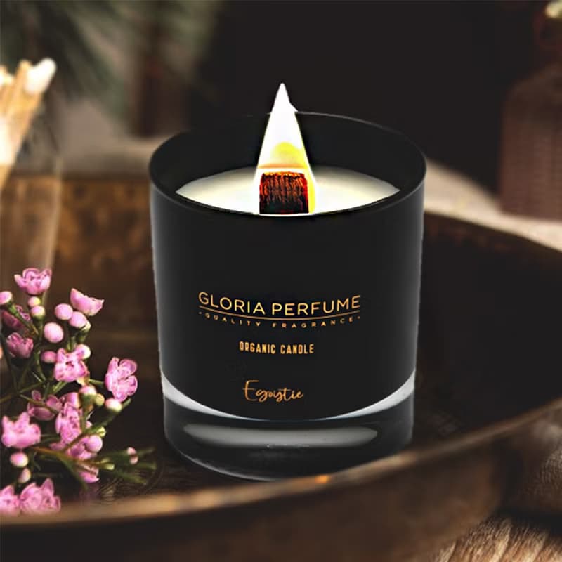 【交換禮物】GLORIA 木片芯 香氛植物蠟燭 黑色系列