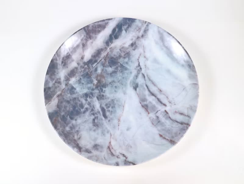 大理石紋骨瓷盤  描邊 冬-歲