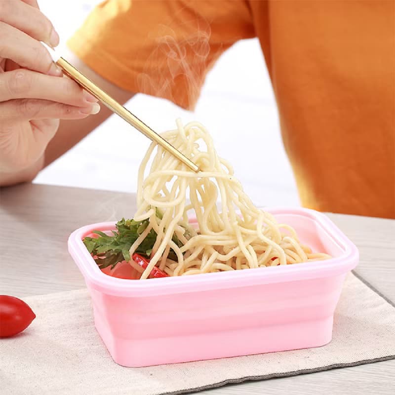 矽膠摺疊餐盒/50個丨便攜戶外伸缩碗丨上班族午餐盒丨矽膠餐具