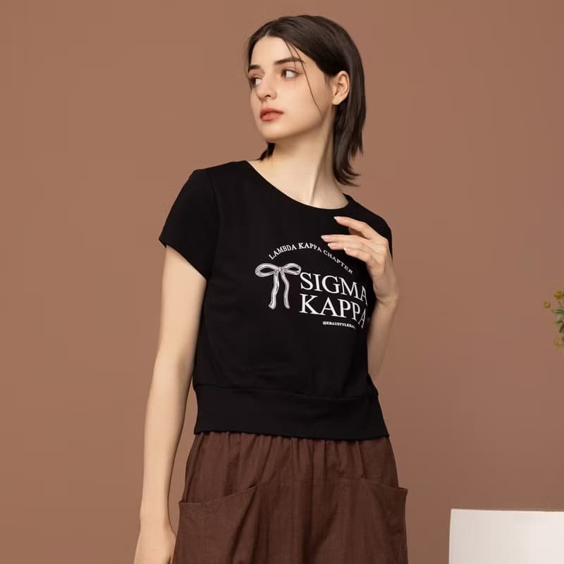 【MEDUSA】芭蕾小蝴蝶結短版T恤 - 2色(M-XL) | 女休閒上衣 短袖T