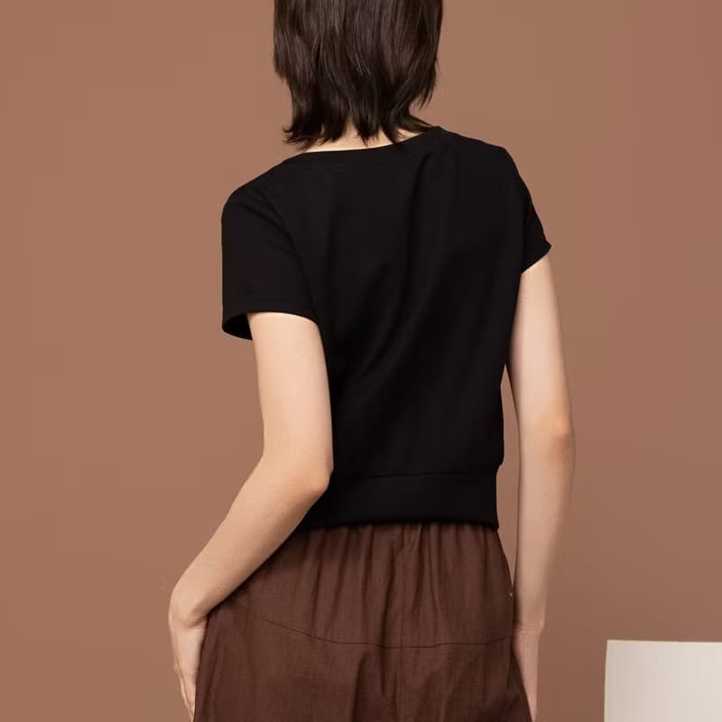 【MEDUSA】芭蕾小蝴蝶結短版T恤 - 2色(M-XL) | 女休閒上衣 短袖T