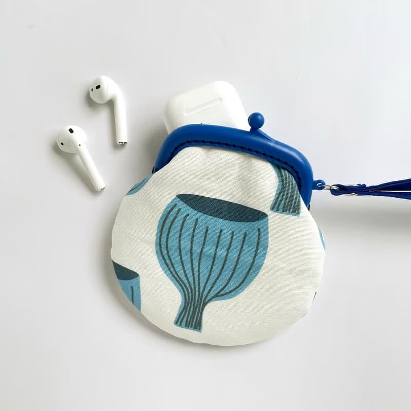 韓國印花棉布輕量感塑膠口金迷你包/零錢包