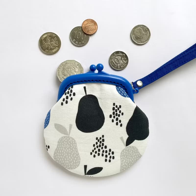 韓國印花棉布輕量感塑膠口金迷你包/零錢包