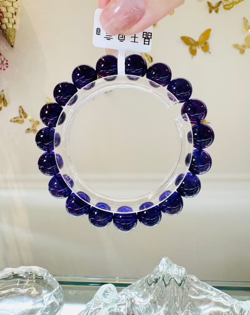 小精品烏拉圭濃色紫水晶手珠10.5-7mm智慧之石與貴人緣廣結人緣